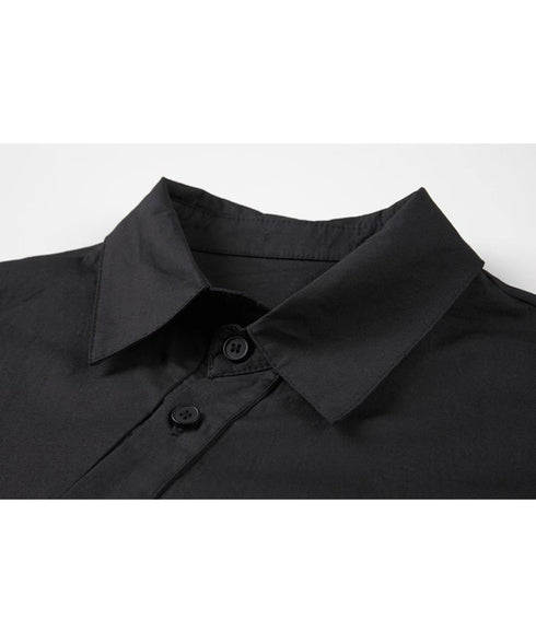Asymmetric Hem Volume Sleeve Shirt